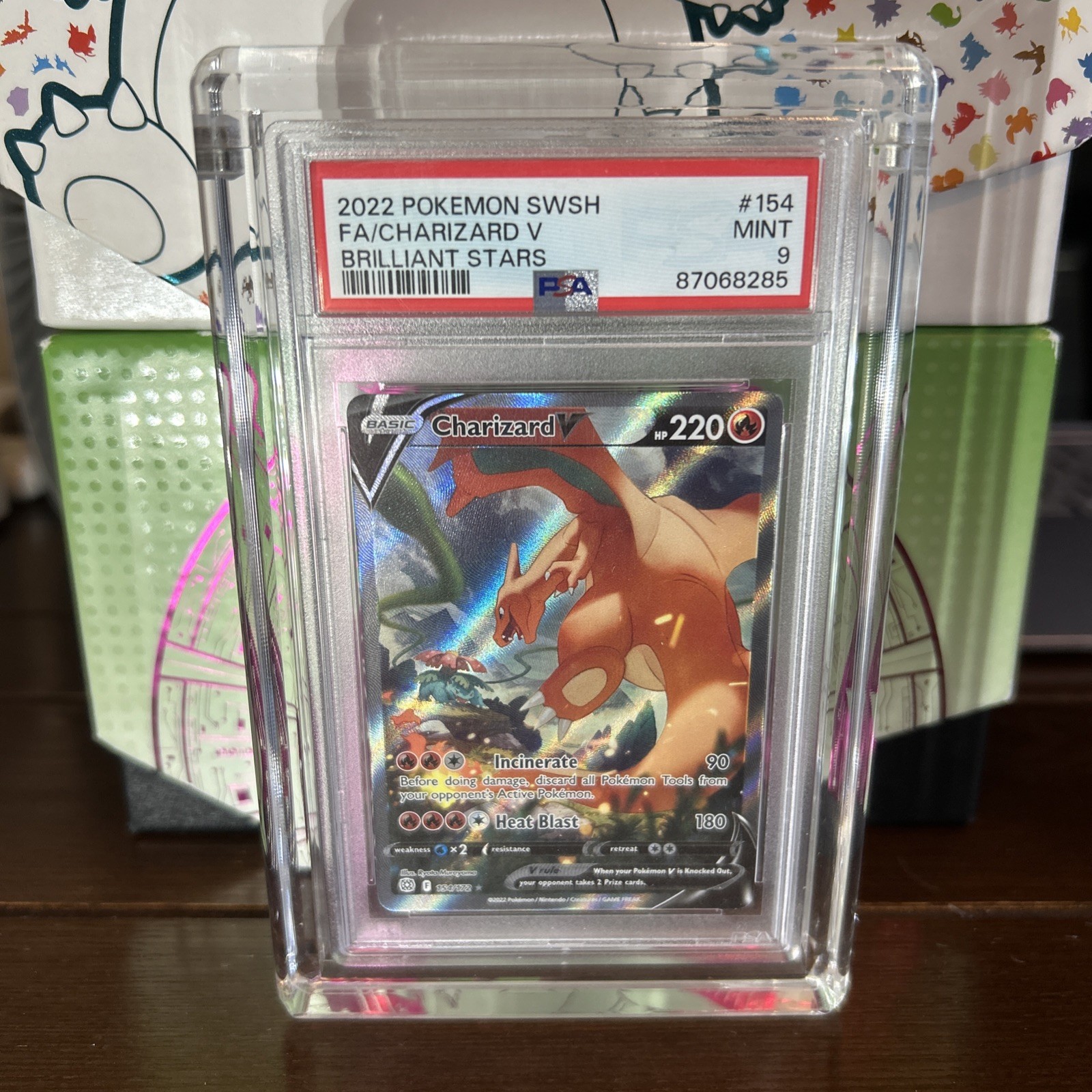 2022 Pokemon SWSH Brilliant Stars Charizard V PSA 9 #154/172
