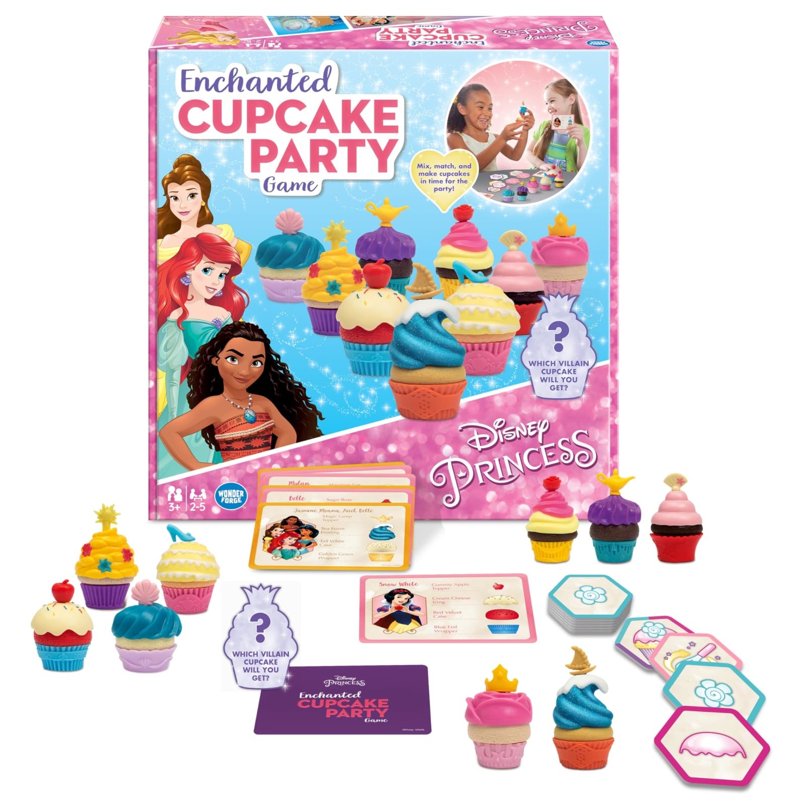 Wonder Forge Disney Princess Enchanted Cupcake Party Matching Game 2 Game Modes