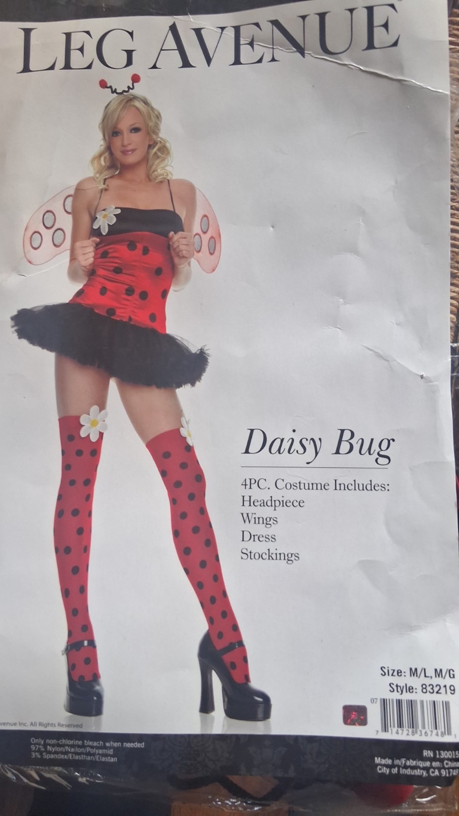 Leg Avenue Discontinued Y2kDaisy Bug Ladybug Costume Sz S/M