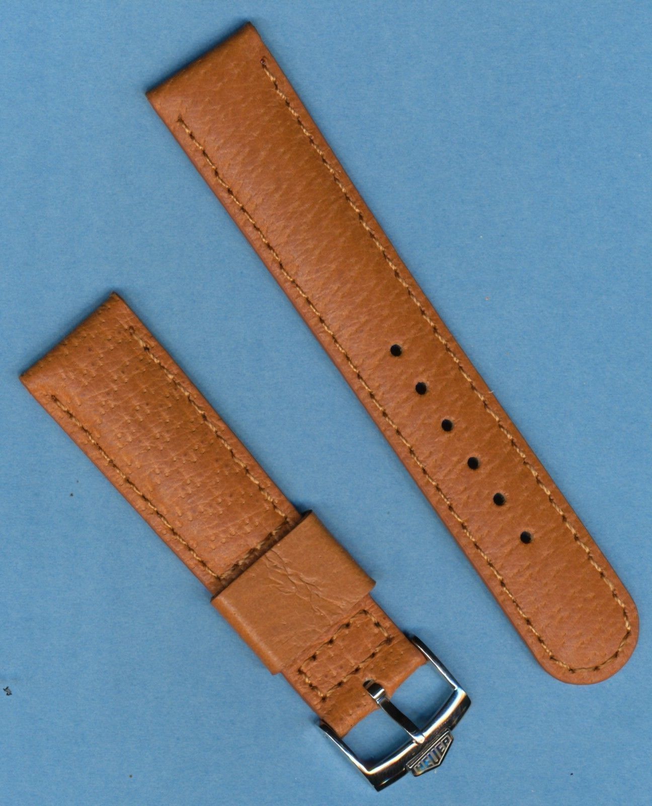 22mm GENUINE WILD BOAR STRAP BAND, LEATHER LINED & PRE TAG HEUER BUCKLE