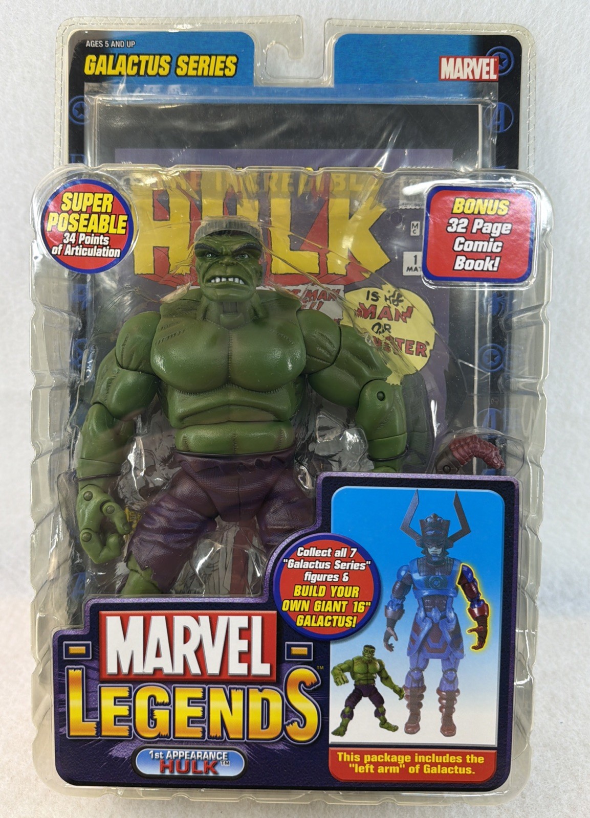 Toy Biz Marvel Legends Green Hulk 1st Appearance Galactus BAF 2005 NEW Sealed.