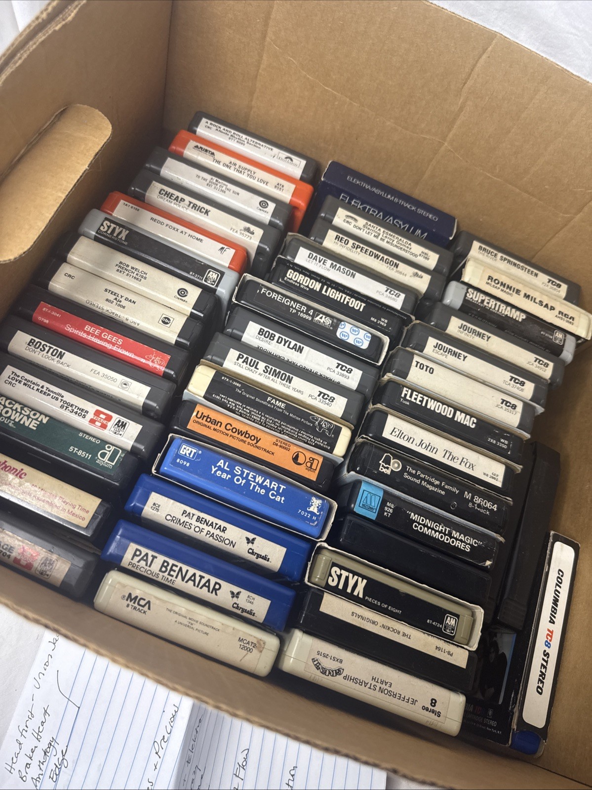 Classic Yacht Rock 80’s 8 Track Lot 45 Tapes Dylan Foreigner Boston Journey Styx