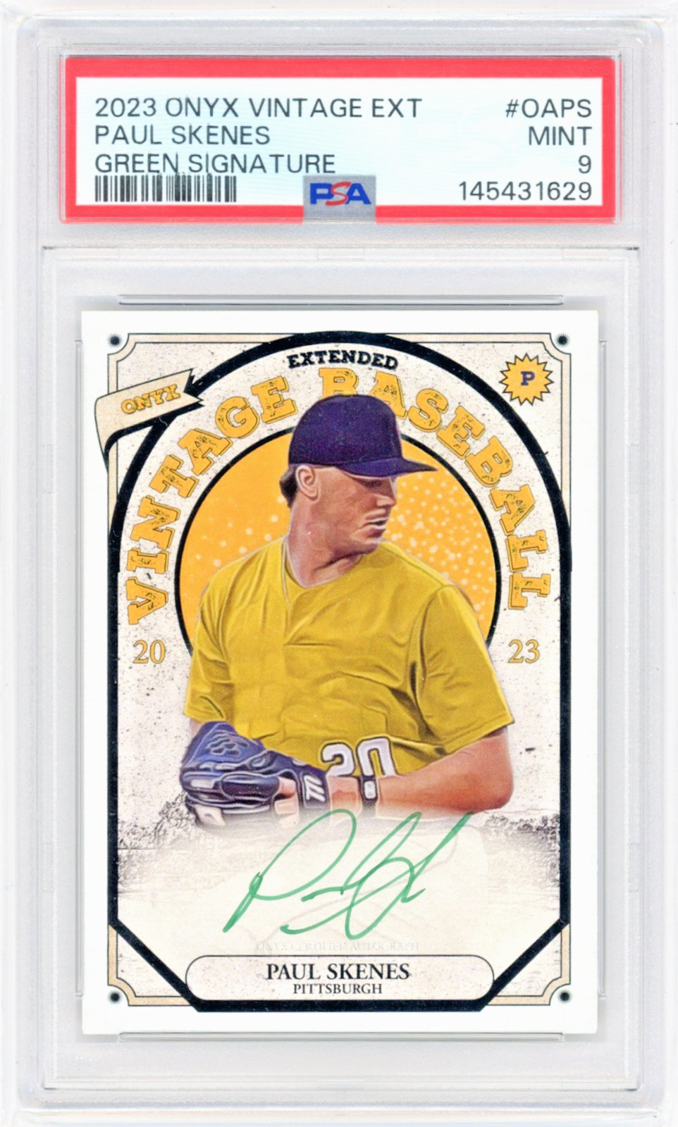 2023 Onyx Extended Baseball Paul Skenes Rookie Green Signature /50 PSA 9 🔥🔥 2023 Onyx Extended Baseball Paul Skenes Rookie Green Signature /50 PSA 9 🔥🔥
