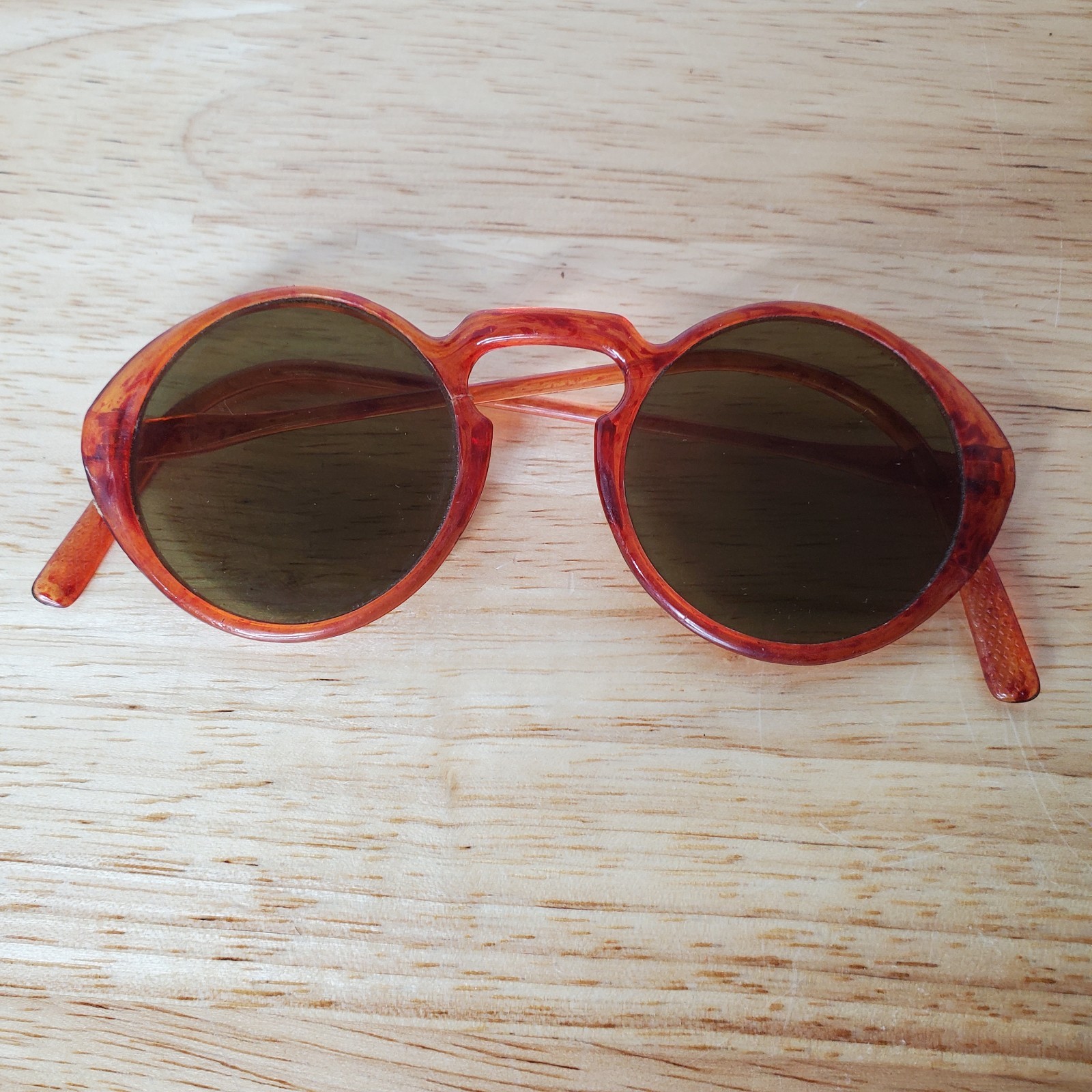 True Vintage 1930s 1940s Round Celluloid Sunglasses Red