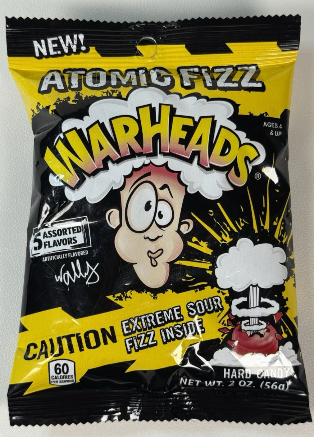 Warheads Atomic Fizz Extreme Sour Hard Candy 2 oz | 5 Flavor Assorted Mix