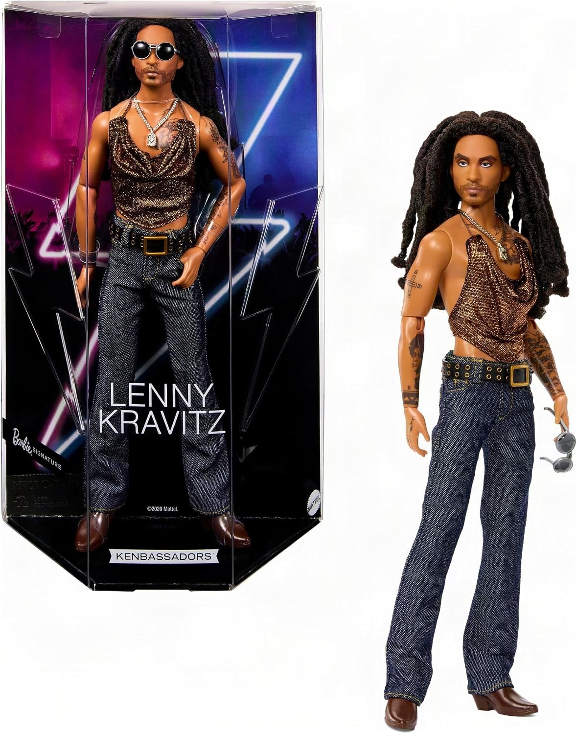 BARBIE Signature Kenbassador Lenny Kravitz Collectible Doll JBJ43 NEW