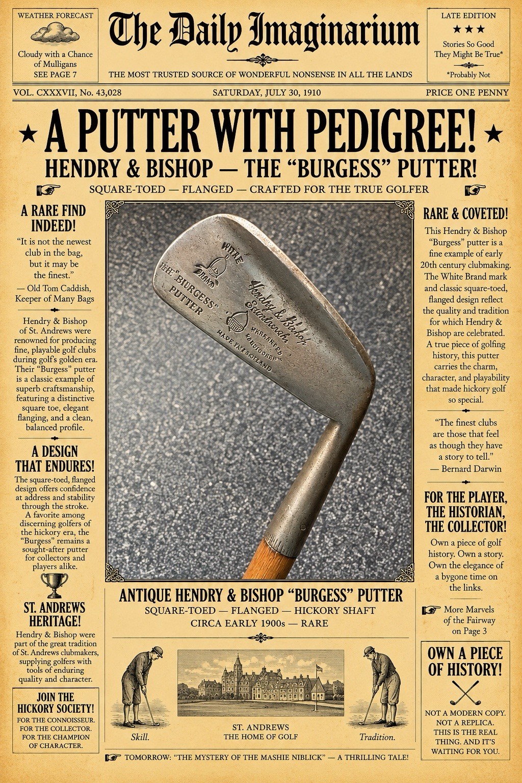 Antique Hickory Shaft Hendry & Bishop 