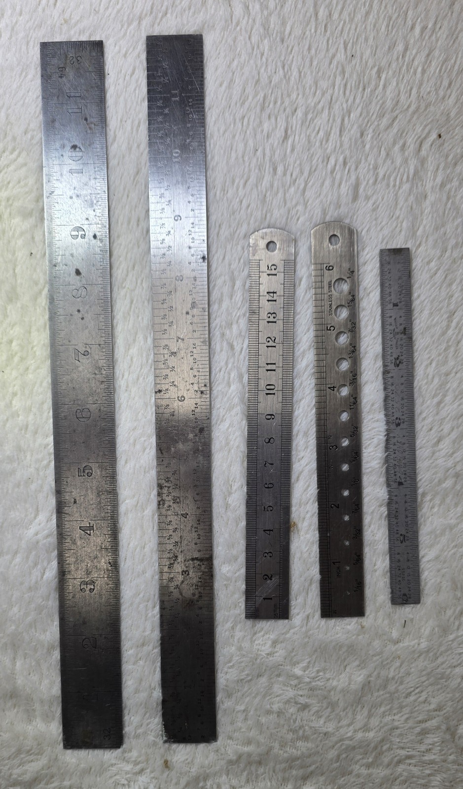 Vintage Machinist Rule Lot 12 Inch Germany Lufkin 6 In Drill Gauge Steel Ruler