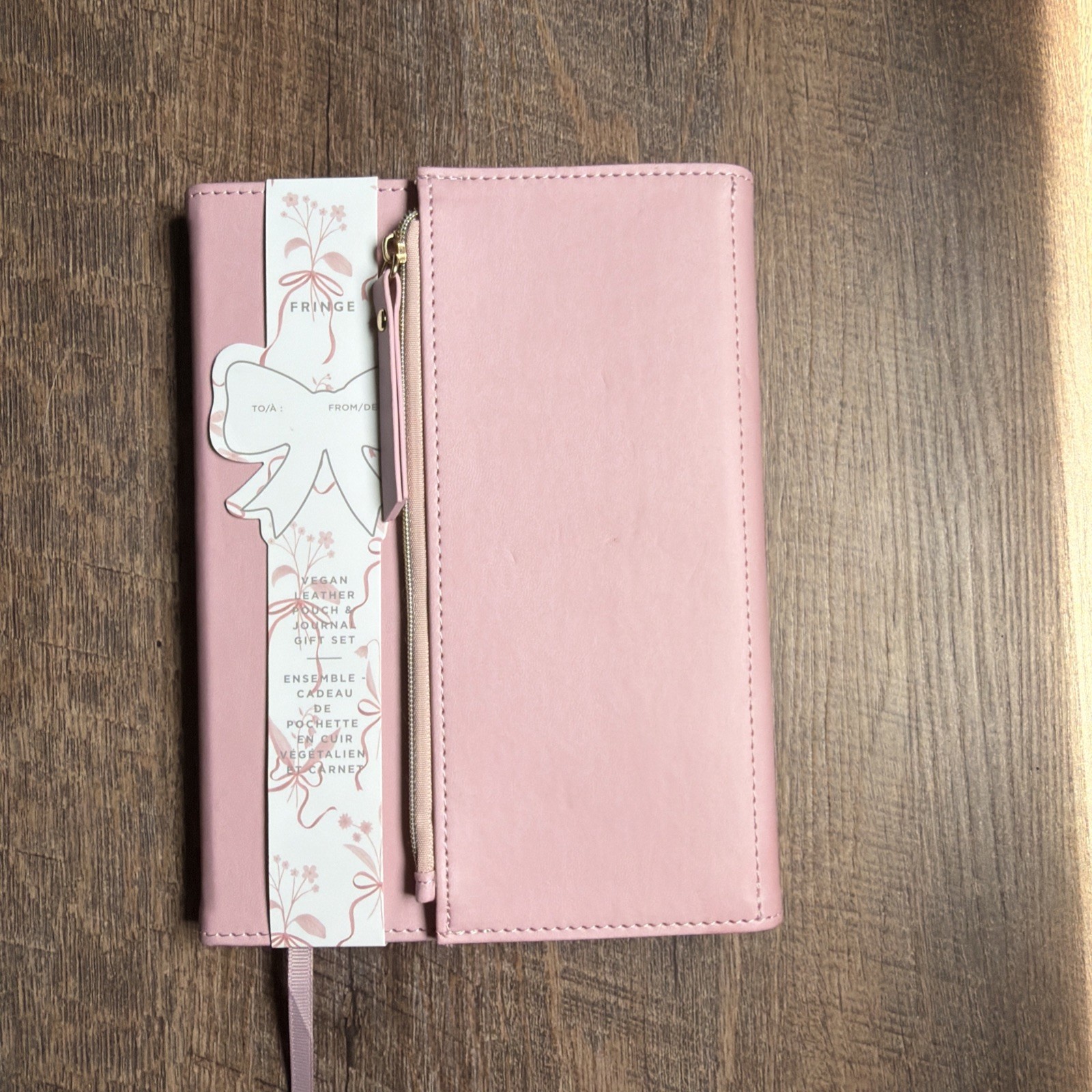 Fringe Studio Emma Bows Vegan Leather Pouch & Journal Gift Set