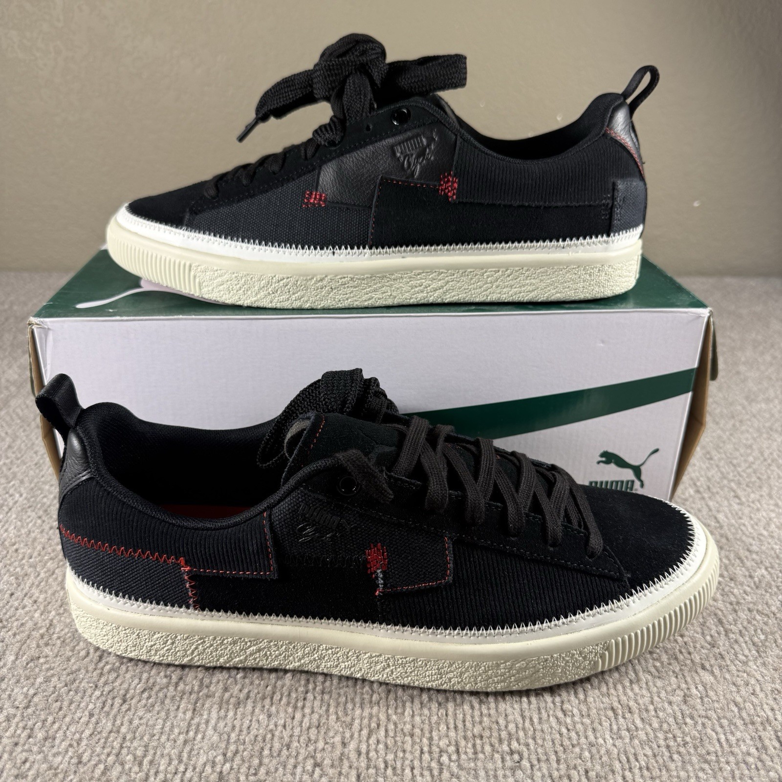 PUMA x Meek Mill Clyde Shoes Mens 9.5 Black Red Reform Sneaker #REFORM