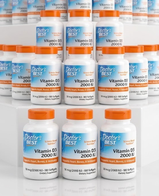 WHOLESALE 36 Pack Doctor\'s Best Vitamin D3 2000 IU 180 softgel each Exp 06/2027