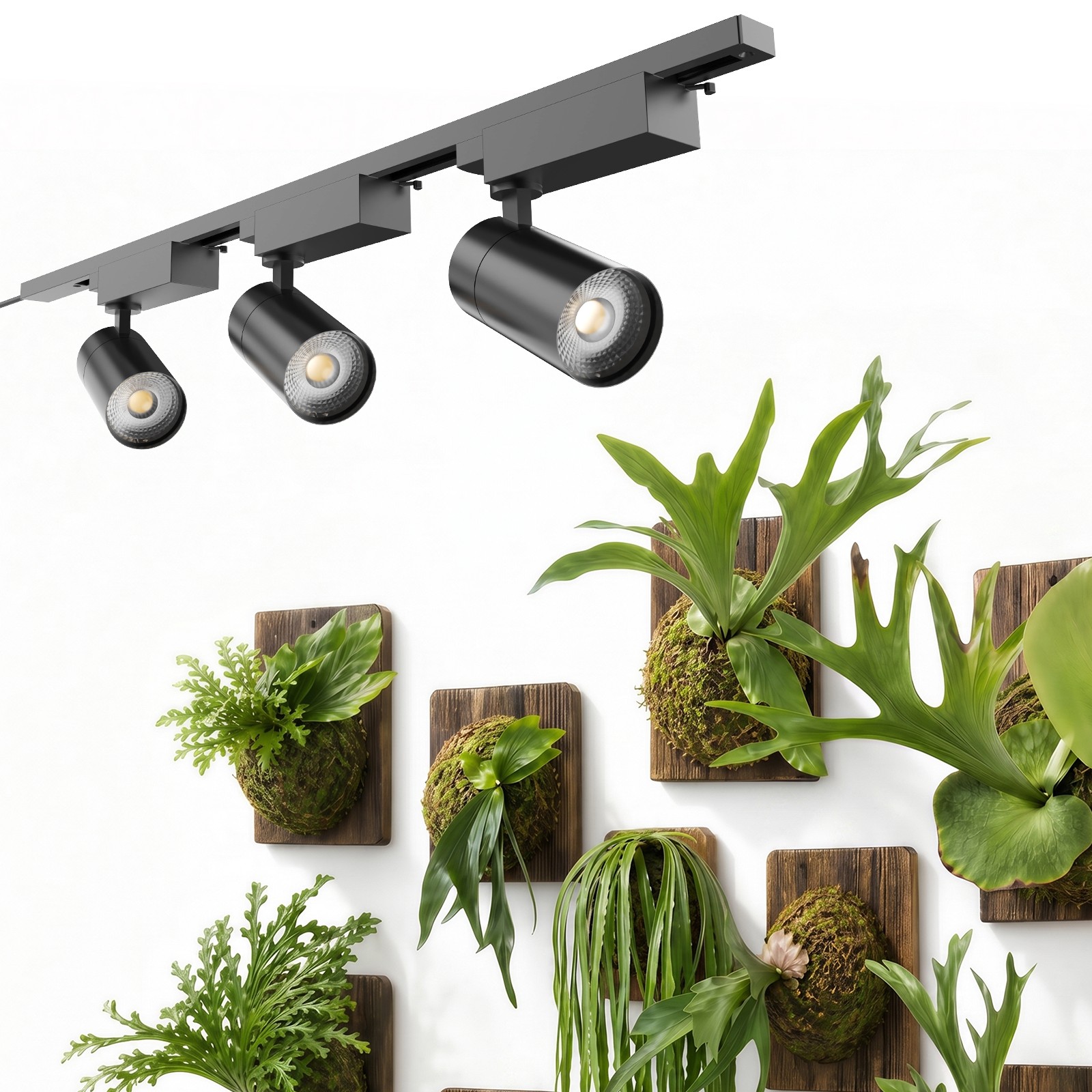 SANSI Plant Lights Full Spectrum 3x30W 4000K Remote Track Ceiling Mounted Timer