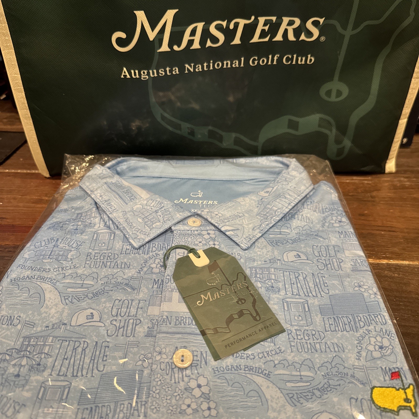Masters Exclusive Blue Icon Design Masters Tech Golf Polo - Size XX LARGE