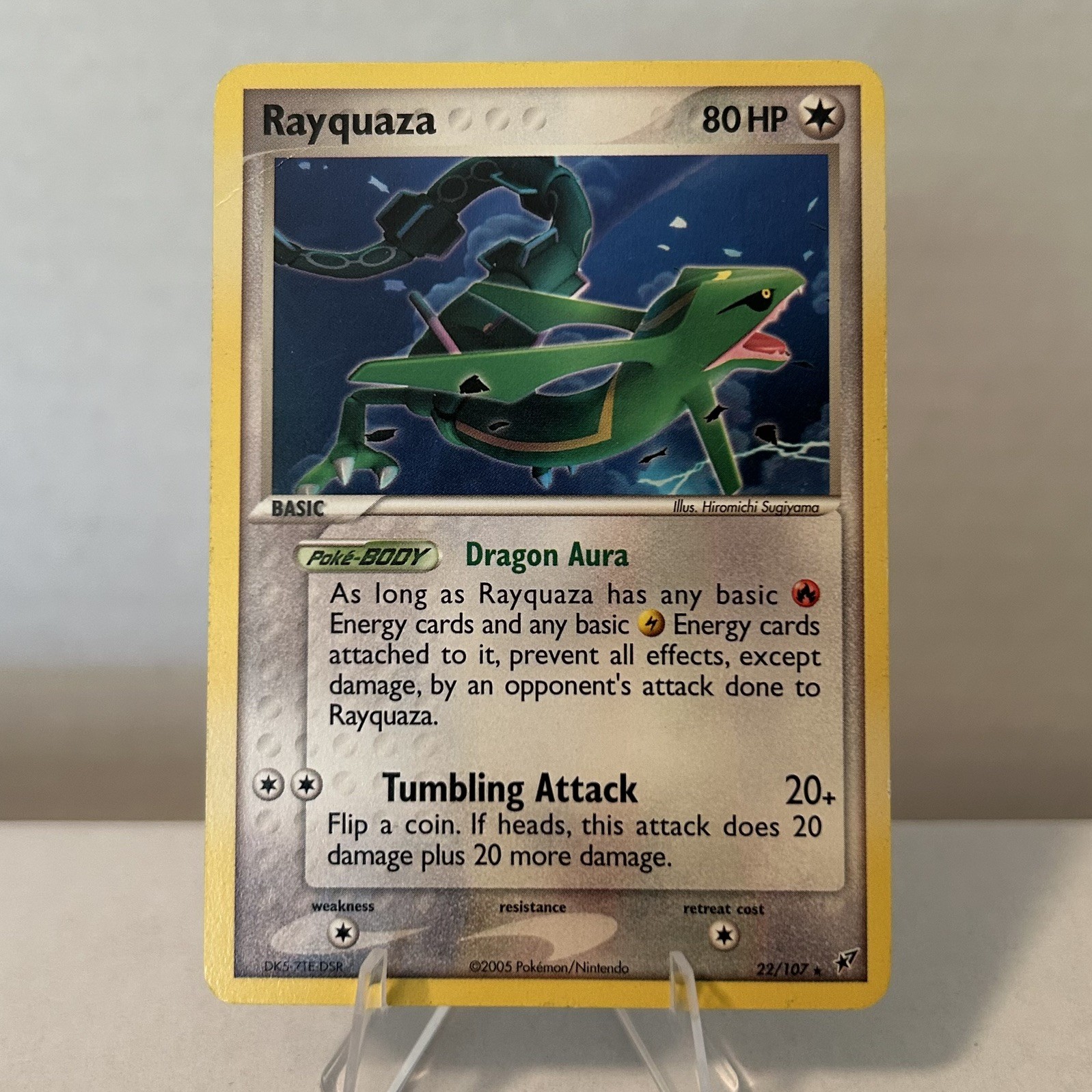 Pokémon TCG Vintage Rayquaza NON-holo 22/107 - MP - EX Deoxys 2005 Pokémon TCG Vintage Rayquaza NON-holo 22/107 - MP - EX Deoxys 2005
