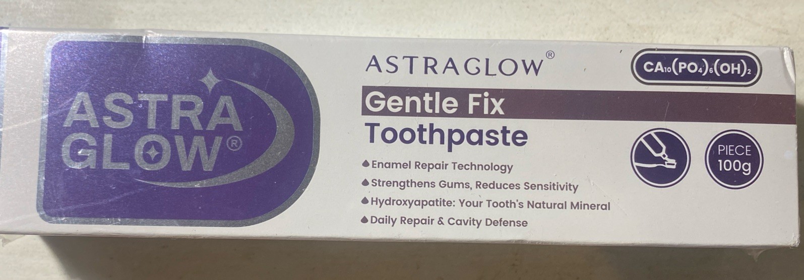 Astra Glow Gentle Fix Enamel Repair Toothpaste Hydroxyapatite 100g New Astra Glow Gentle Fix Enamel Repair Toothpaste Hydroxyapatite 100g New