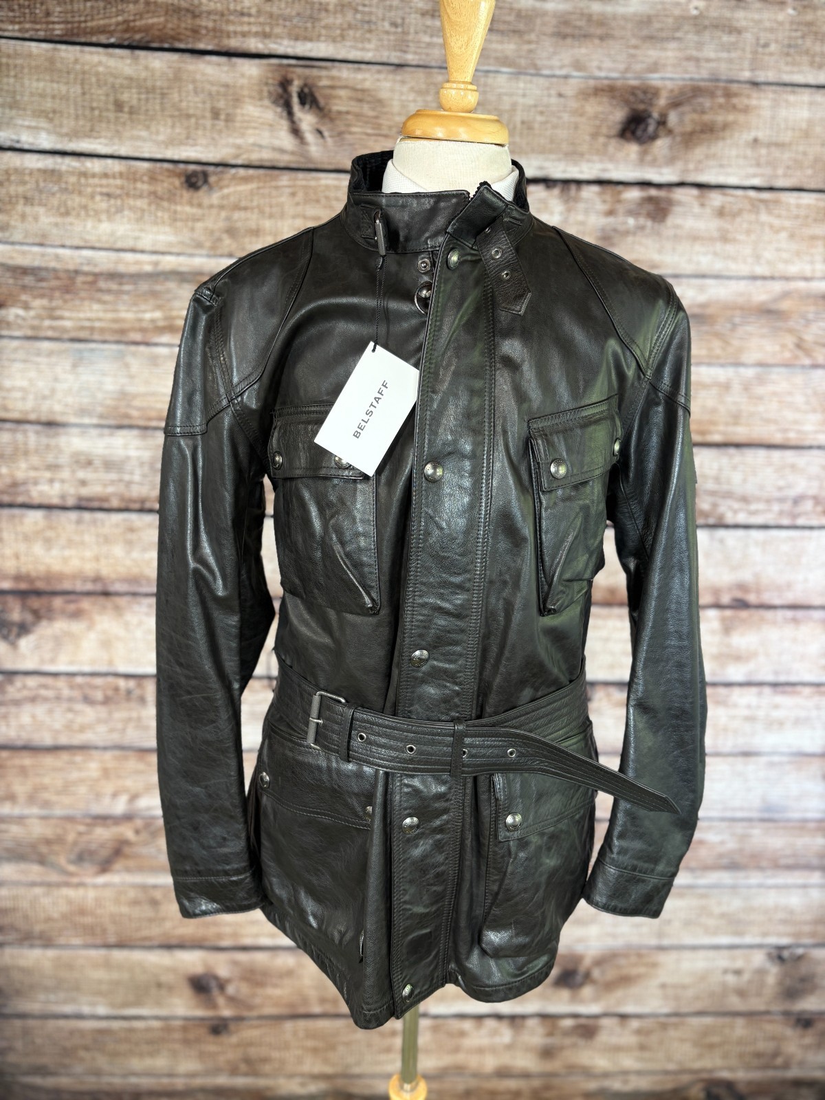 NWT Belstaff Trialmaster Panther Leather Jacket Size 48 (58 EU)
