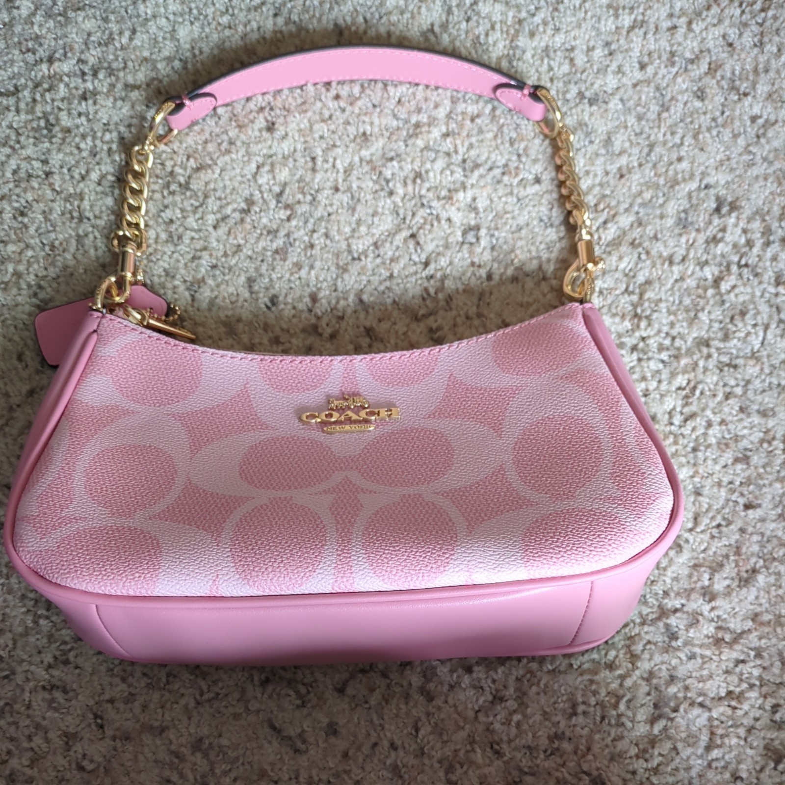 COACH Teri Shoulder Bag In Signature Canvas Powder Pink CAL51 Outlet NEW COACH Teri Shoulder Bag In Signature Canvas Powder Pink CAL51 Outlet NEW