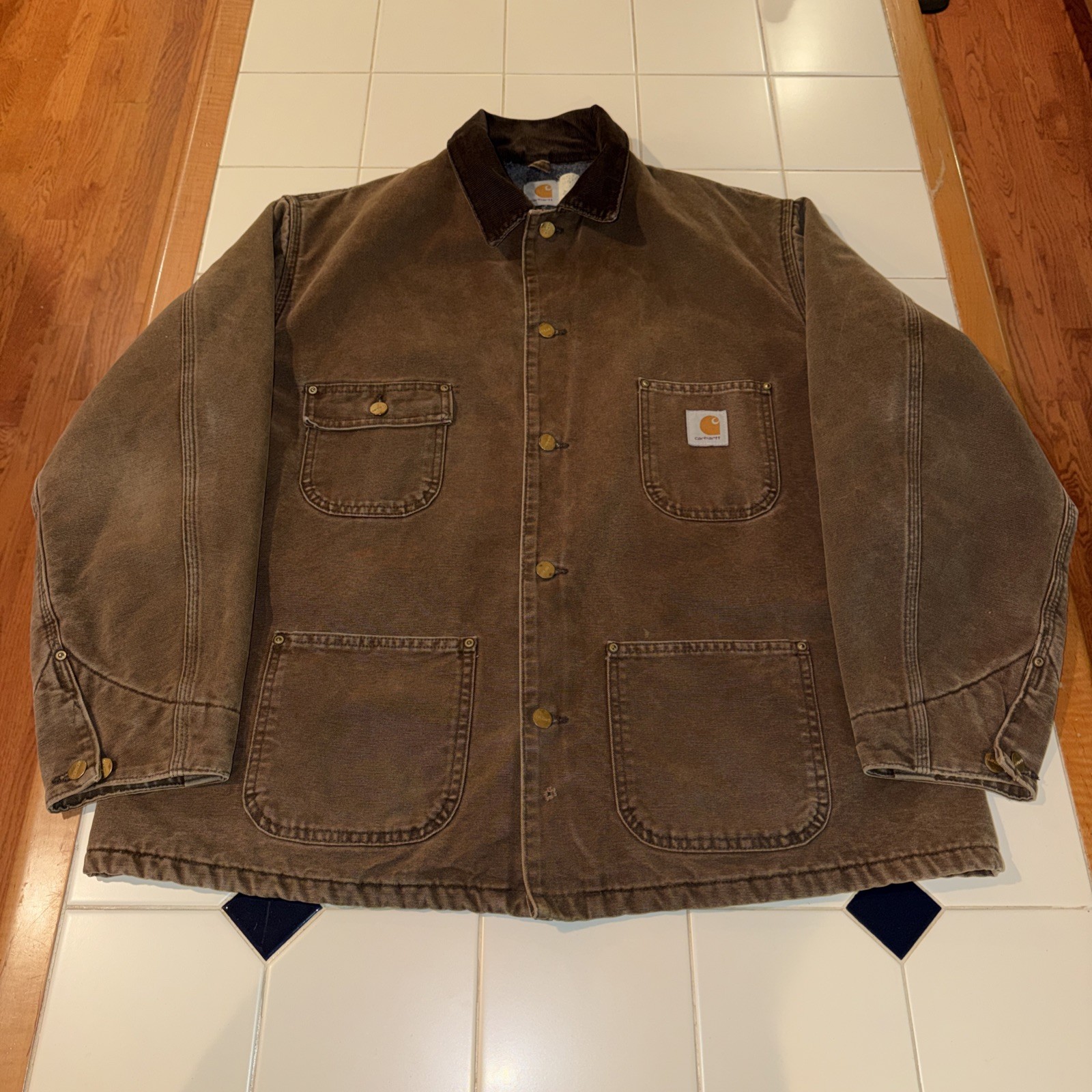 Vintage Carhartt Chore Coat Brown Duck Canvas Blanket Lined Jacket CB1082 Men XL Vintage Carhartt Chore Coat Brown Duck Canvas Blanket Lined Jacket CB1082 Men XL