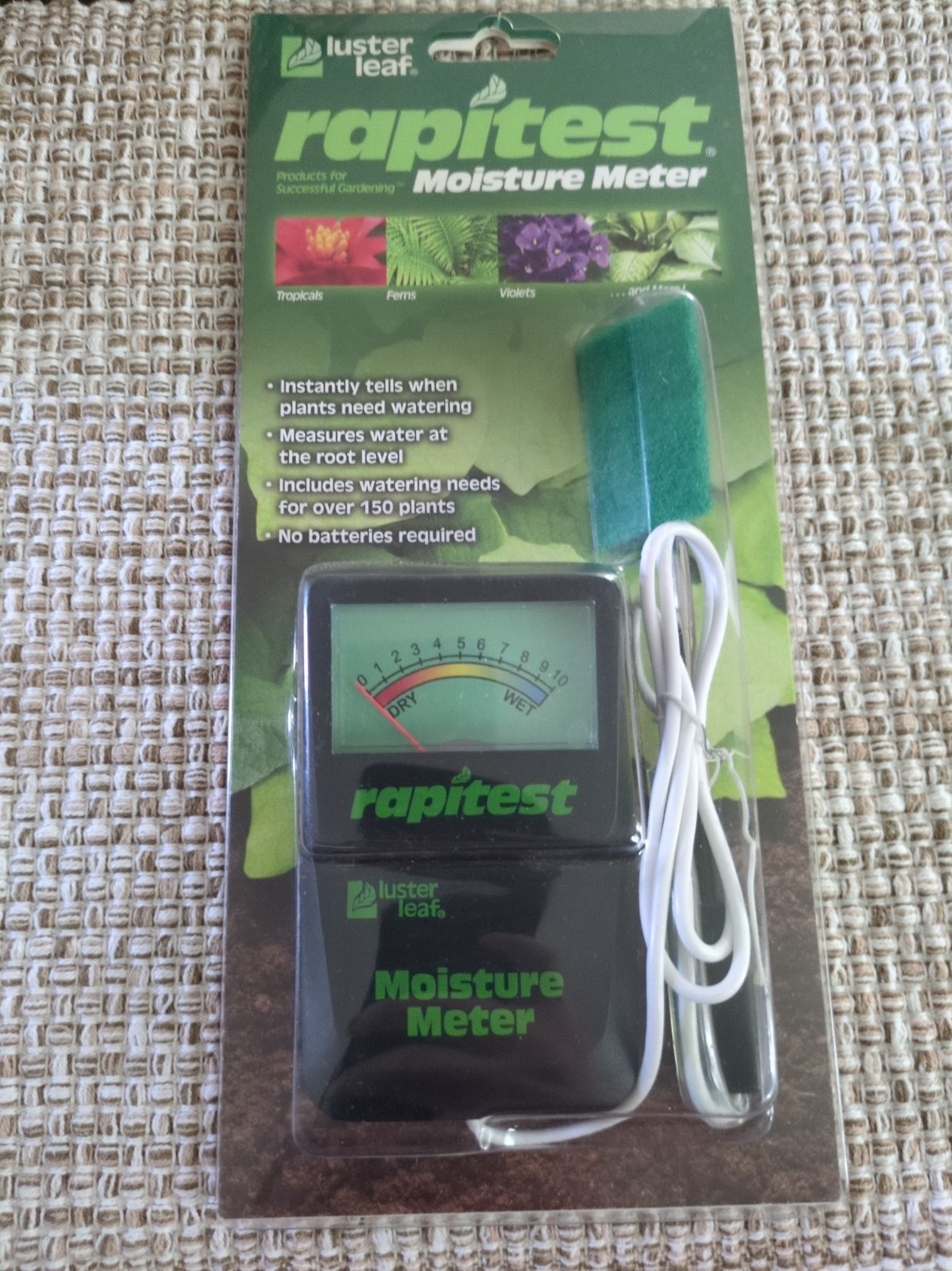 Luster Leaf 1820 Rapitest Moisture Meter 1.9 x 5.3 x 11.5 in. with Probe On Luster Leaf 1820 Rapitest Moisture Meter 1.9 x 5.3 x 11.5 in. with Probe On