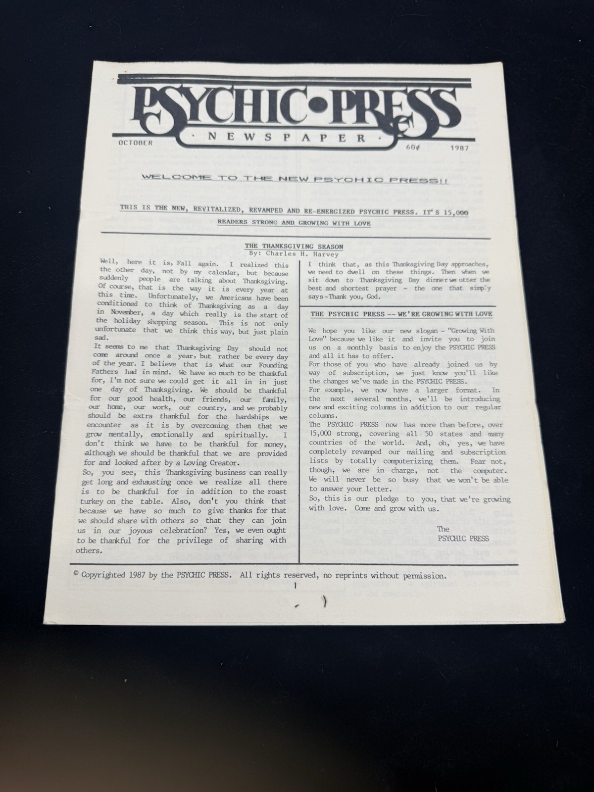 Vintage Psychic Press Newspaper Jensen Beach Florida Spiritualist Occult Rare Vintage Psychic Press Newspaper Jensen Beach Florida Spiritualist Occult Rare