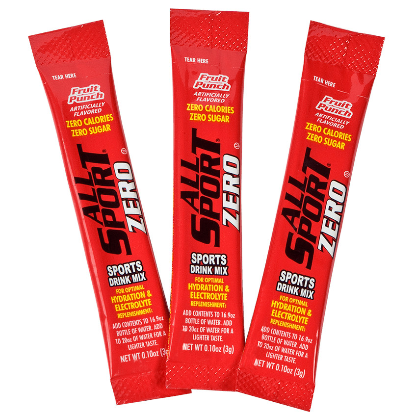 ALL SPORT ZERO CALORIE POWDER HYDRATION STICKS, SUGAR FREE SPORTS DRINK MIX
