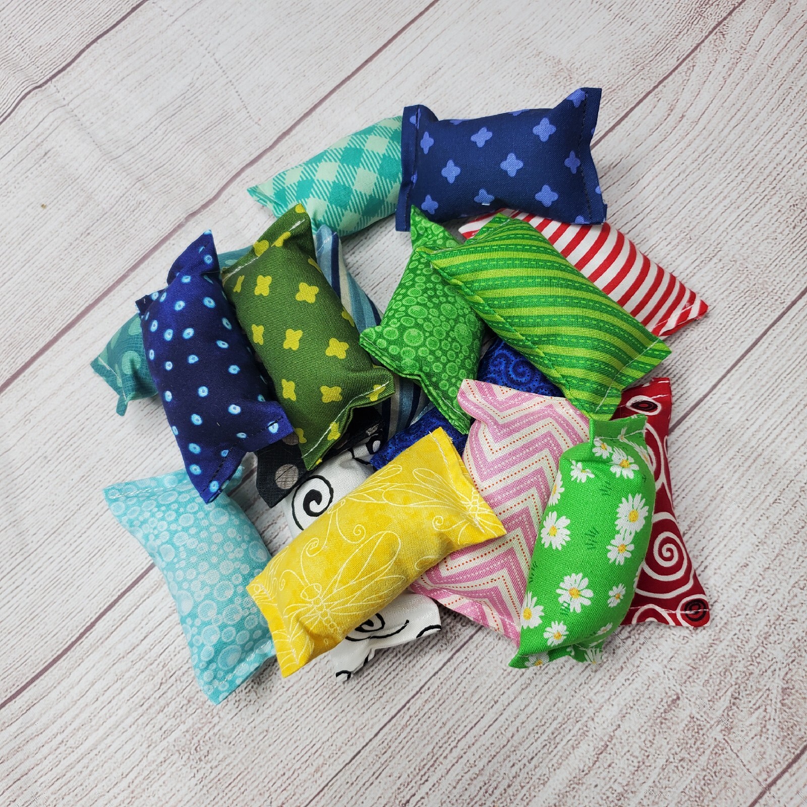 Mini Handmade Cat/Kitten Catnip Toy, Organic Catnip,  Cat Gift, Value Bag Of 10