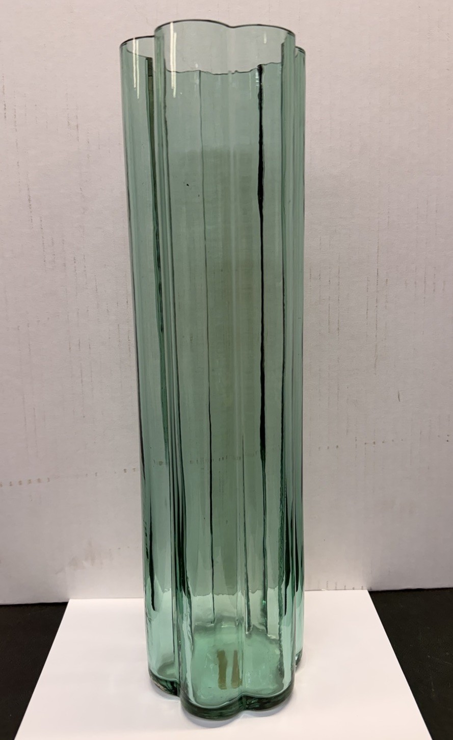 Vtg MCM Jens Quistgaard Dansk Finland Scalloped Seafoam Green Glass Vase 13 5/8 Vtg MCM Jens Quistgaard Dansk Finland Scalloped Seafoam Green Glass Vase 13 5/8