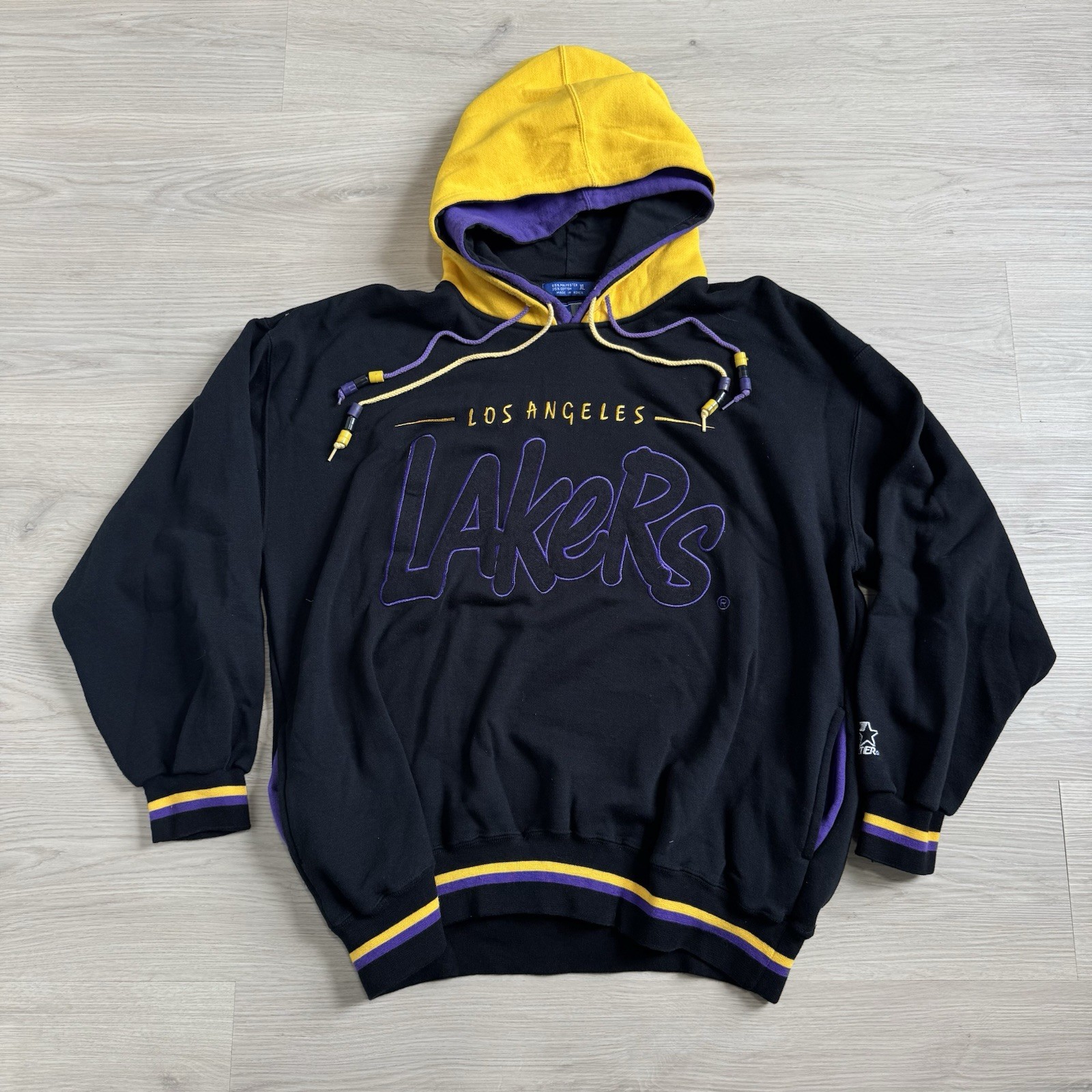 Vintage Los Angeles Lakers Starter Double Hood Hoodie Jacket Size XL NBA 90s Vintage Los Angeles Lakers Starter Double Hood Hoodie Jacket Size XL NBA 90s