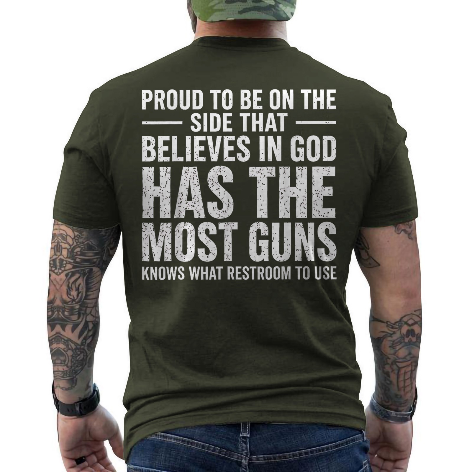Funny Proud to Be On The Side that Believes in God ON BACK T-Shirt