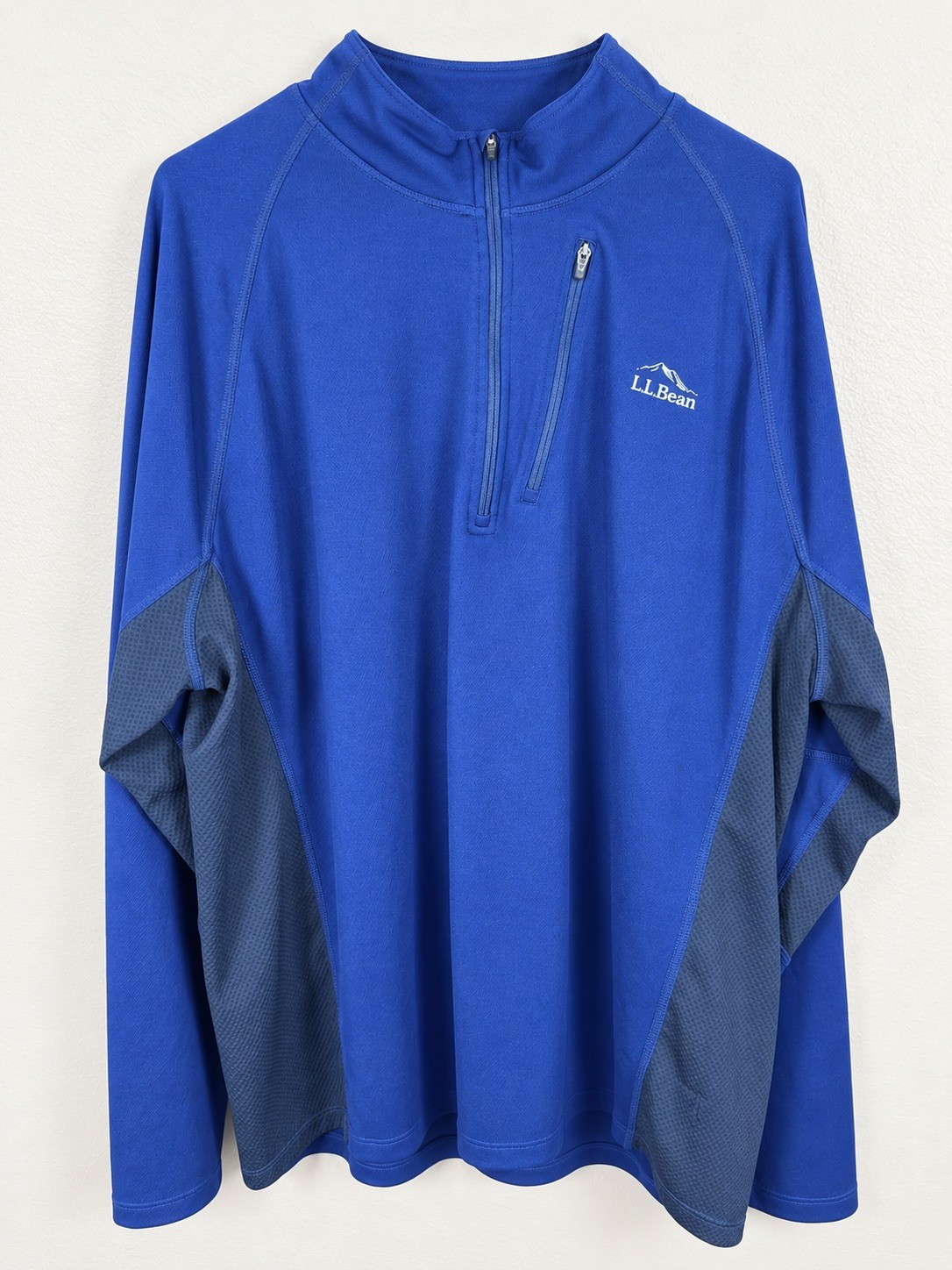 L.L.Bean Men’s XXL Performance 1/4 Zip Pullover Blue S.Cafe Mesh Running
