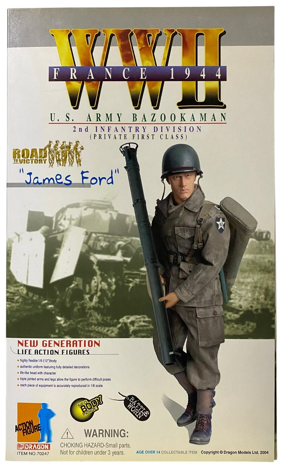 Dragon WWII James Ford US Army Bazookaman 2nd Infantry Div. France 1944 NEW Dragon WWII James Ford US Army Bazookaman 2nd Infantry Div. France 1944 NEW