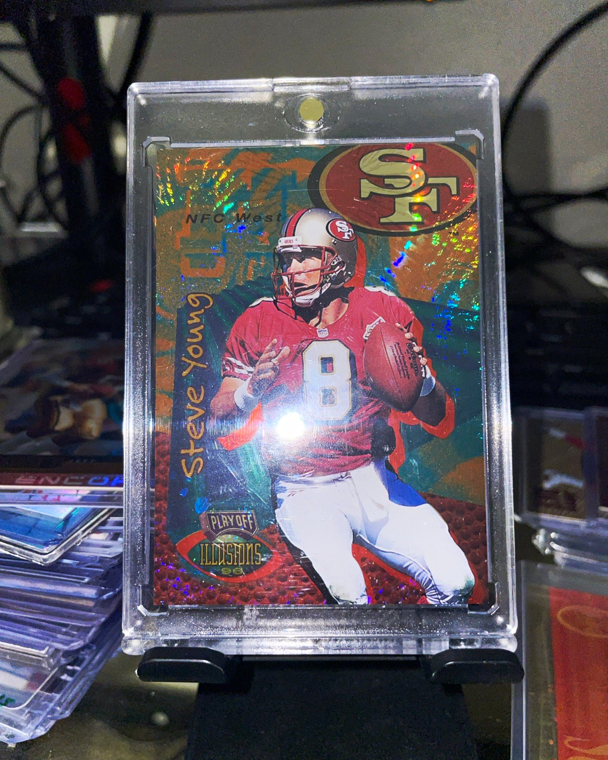 1996 Playoff Illusions Steve Young Spectralusion Dominion NM/MT 1996 Playoff Illusions Steve Young Spectralusion Dominion NM/MT