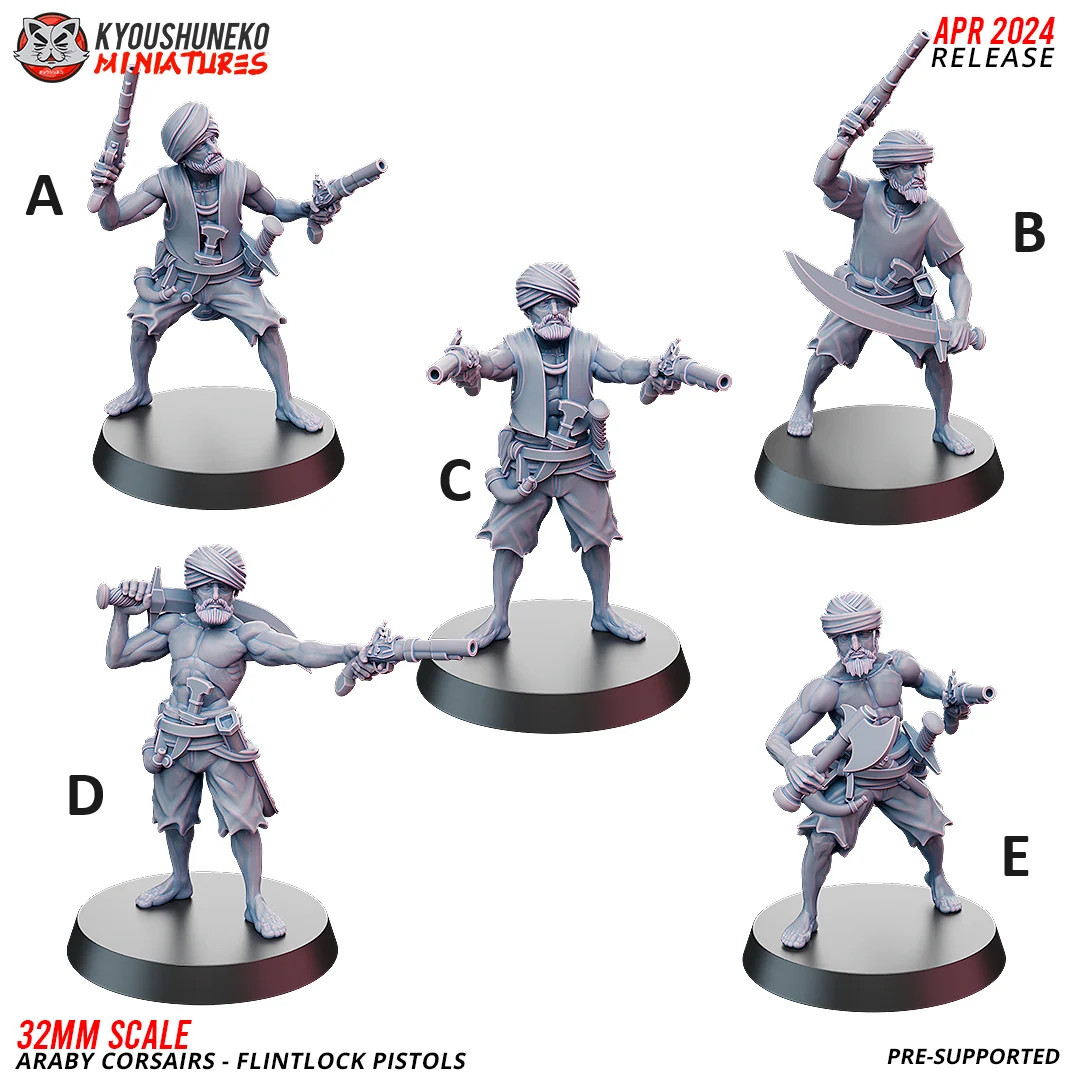 Araby Corsairs - Flintlock - 28mm Araby Army - Resin Tabletop Unit (5/10/20)