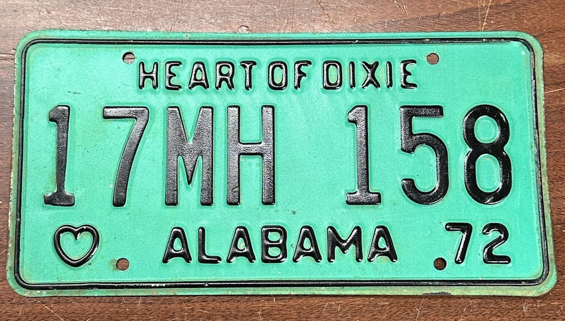 VTG 1972 Alabama License Plate VTG 1972 Alabama License Plate