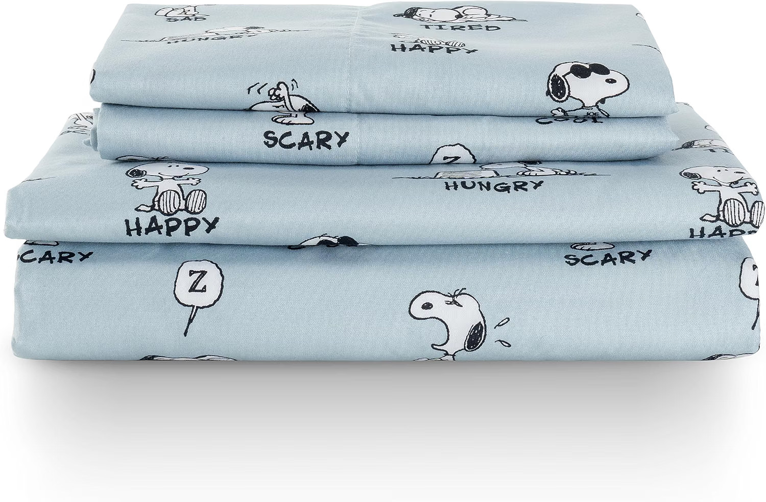 Berkshire Peanuts® Sheet Set, Full Size - 4 Pieces, Peanuts Snoopy Different