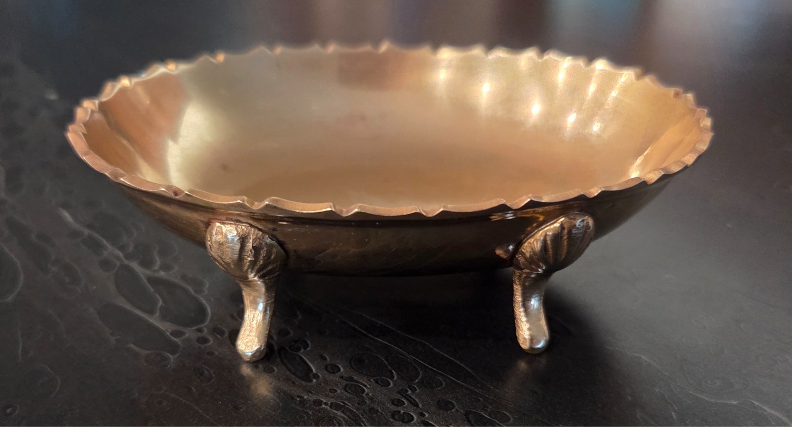 Vintage Gatco Solid Brass Trinket Dish Made In Taiwan 5\