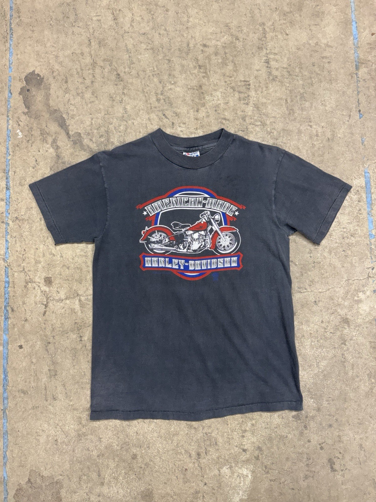 Vintage 1980s Harley Davidson American Made Motorcycle Graphic T-Shirt