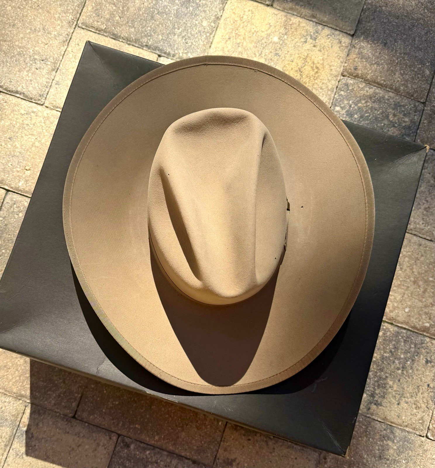 Resistol Rex Bell Self-Conforming Hand Creased Western Cowboy Hat Tan - size 7