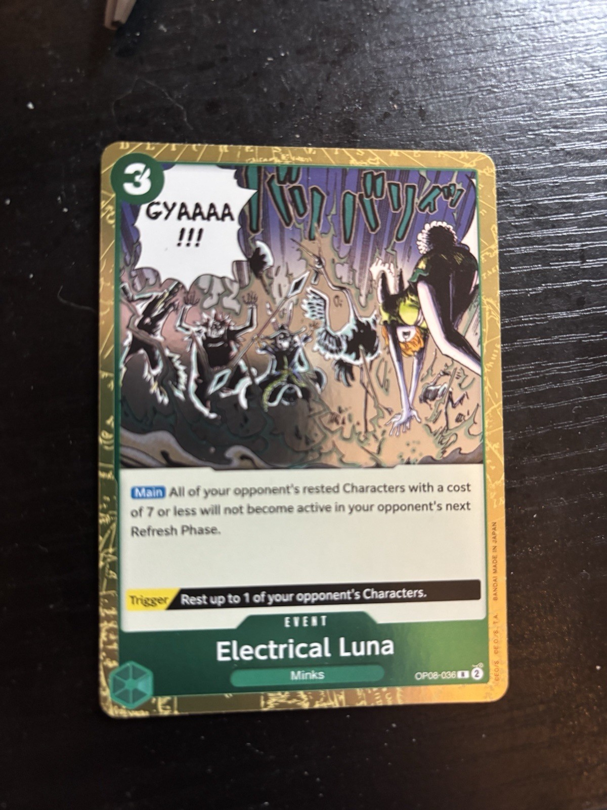 One Piece CCG Two Legends Foil Rare Electrical Luna #OP08-036 One Piece CCG Two Legends Foil Rare Electrical Luna #OP08-036