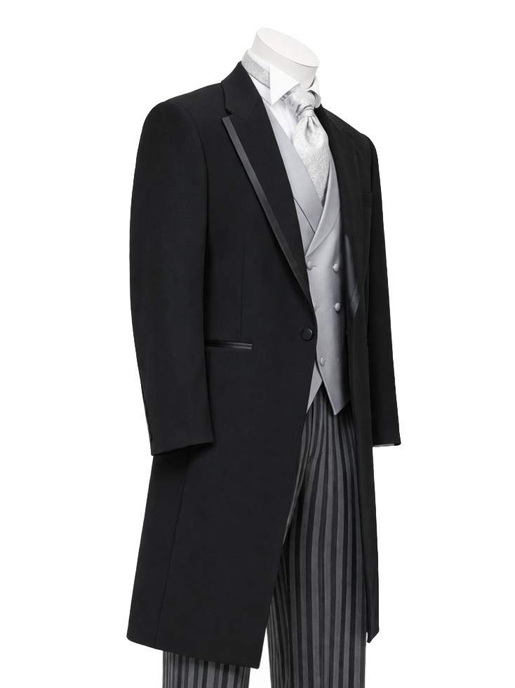 Men’s Oscar de la Renta Black Frock Coat Long Wool Knee Length Duster Size 40R