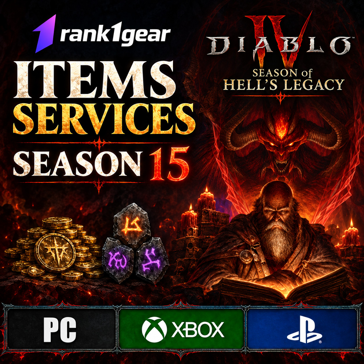 💥Diablo 4💥Season 15🔥Season of Hell\'s Legacy🔥LEVELING✨ENIGMA✨SOUL SPLINTER
