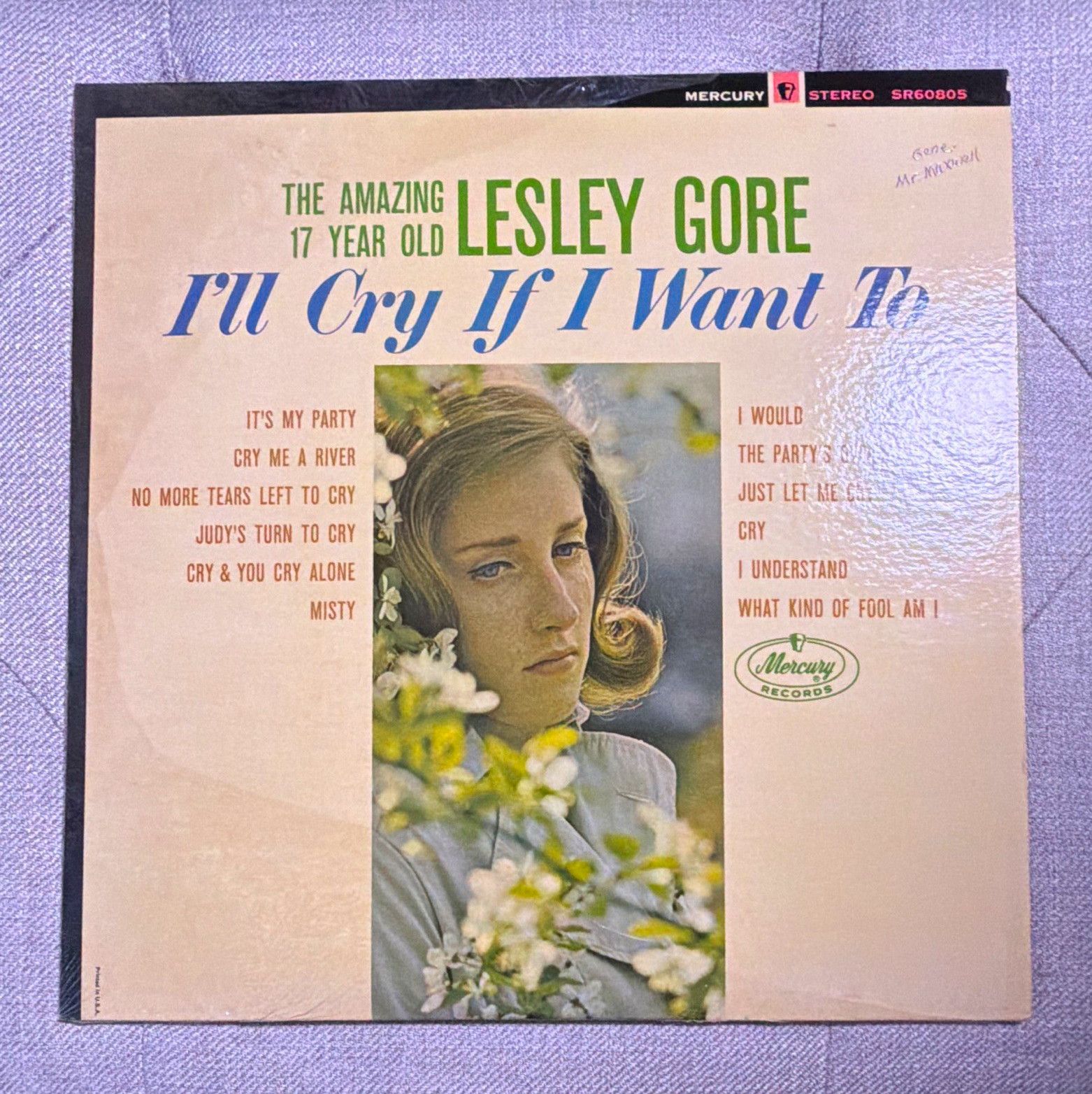 Lesley Gore I'll Cry If I Want To 1963 LP Vinyl Mercury Stereo SR 60805 Lesley Gore I'll Cry If I Want To 1963 LP Vinyl Mercury Stereo SR 60805