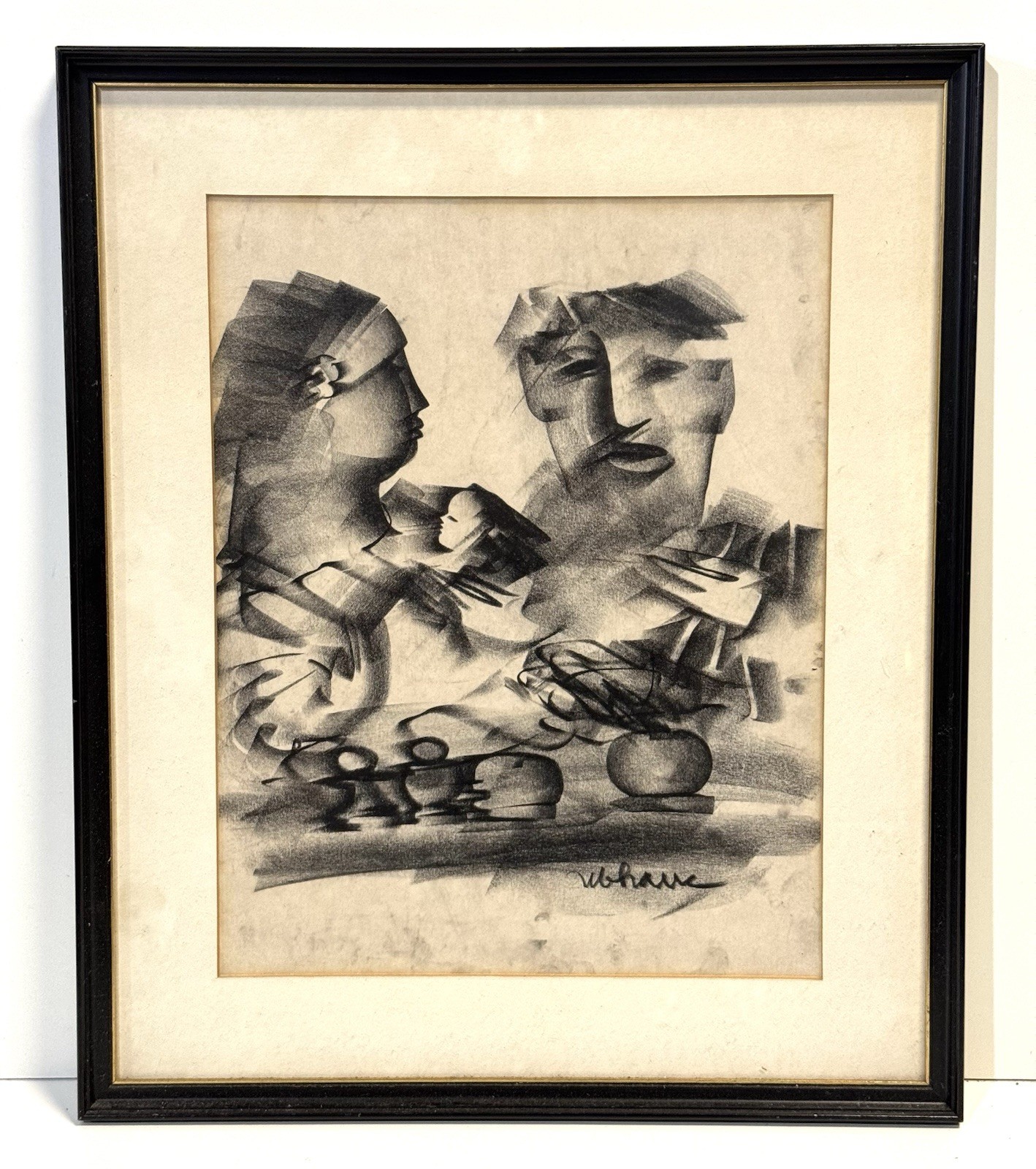 Vintage Nicolas Mordvinoff Charcoal Sketch Drawing Signed Framed Vintage Nicolas Mordvinoff Charcoal Sketch Drawing Signed Framed