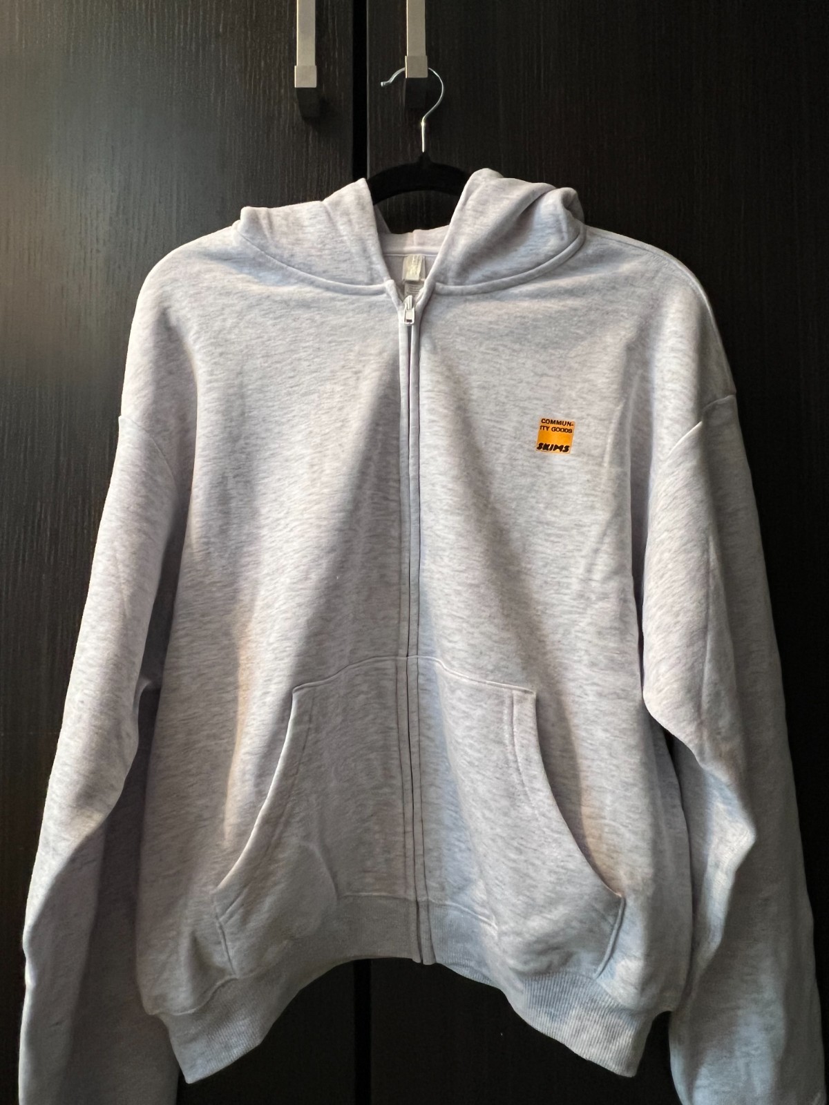 SKIMS x Community Goods Limited Edition Zip Up Hoodie Gray Large New w/ Bag