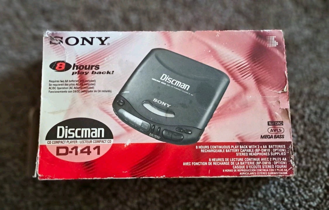 Sony Discman D-141 Portable CD Player NOS Open Box Complete Vintage 1994