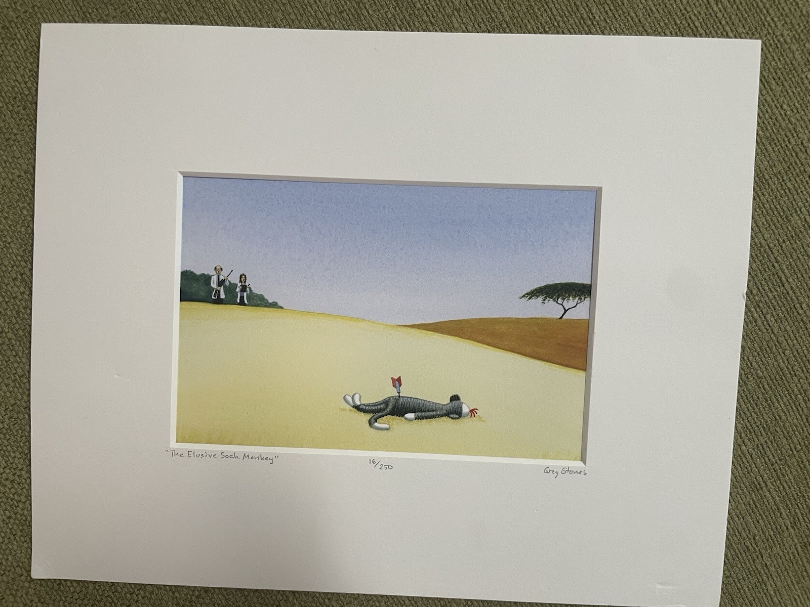 The Elusive Sock Monkey Numbered Print by Greg Stones Limited Edition The Elusive Sock Monkey Numbered Print by Greg Stones Limited Edition