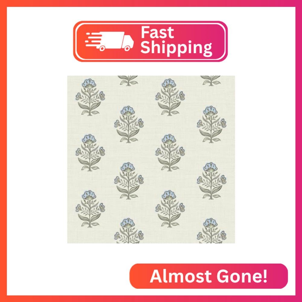 Heroad Blue Floral Wallpaper Cottage Peel and Stick Wallpaper 17.3\'\'x393\'\' Faux