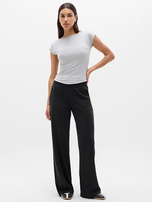 ATHLETA Venice High Rise Wide Leg Pant  S Small | Black #982868 NWT
