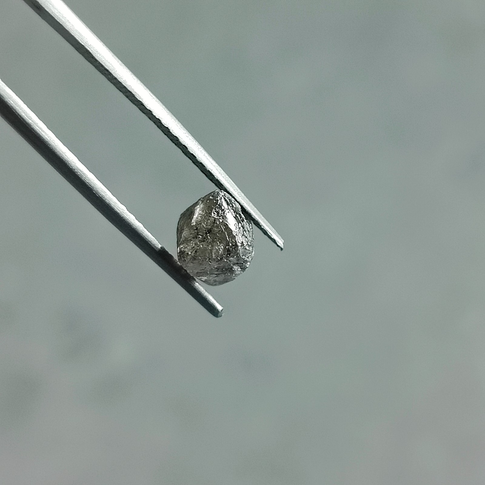 1.44ct Natural Grey Diamond Crystal 6.45mm Earth Mined Loose Stone