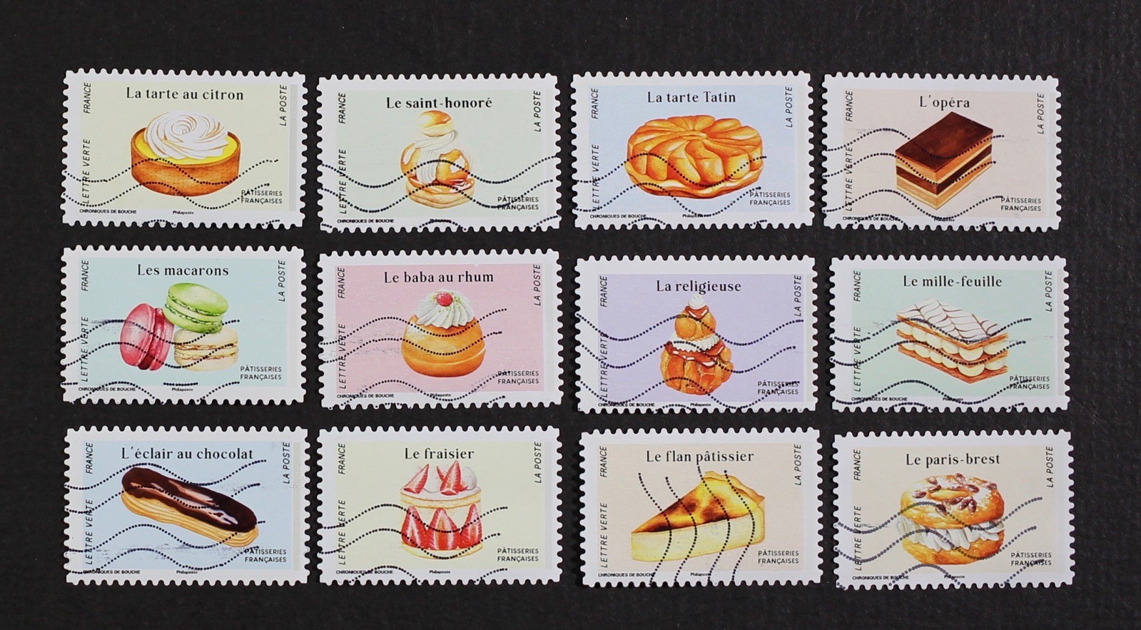 FRANCE 2024, Delicious Deserts, Complete set of 12 Used stamps